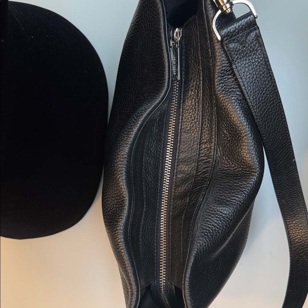 kate spade Black Pebbled Leather Shoulder Bag with Logo - Picture 5 of 10